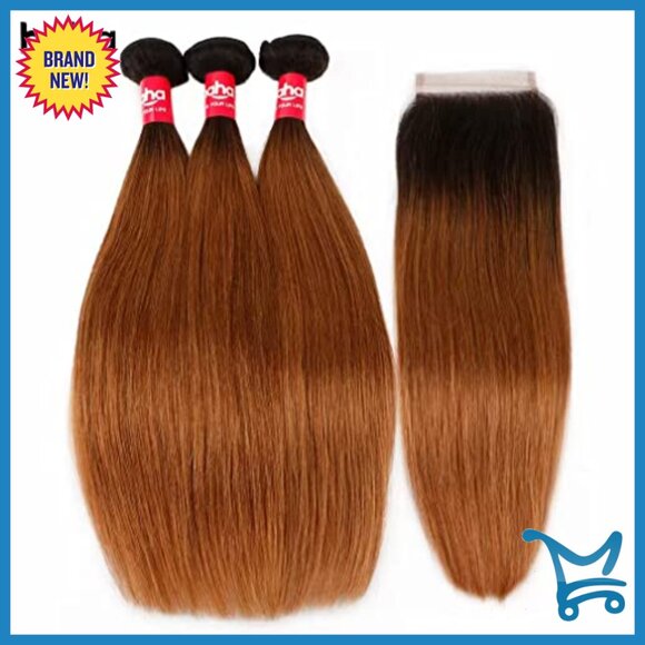 Brazilian Human Hair Weave Bundles with Lace Closure  display picture 3